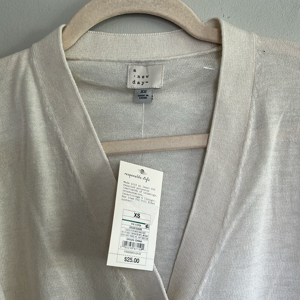 A new day Women's Cream Cardigan Sweater - Picture 3 of 3